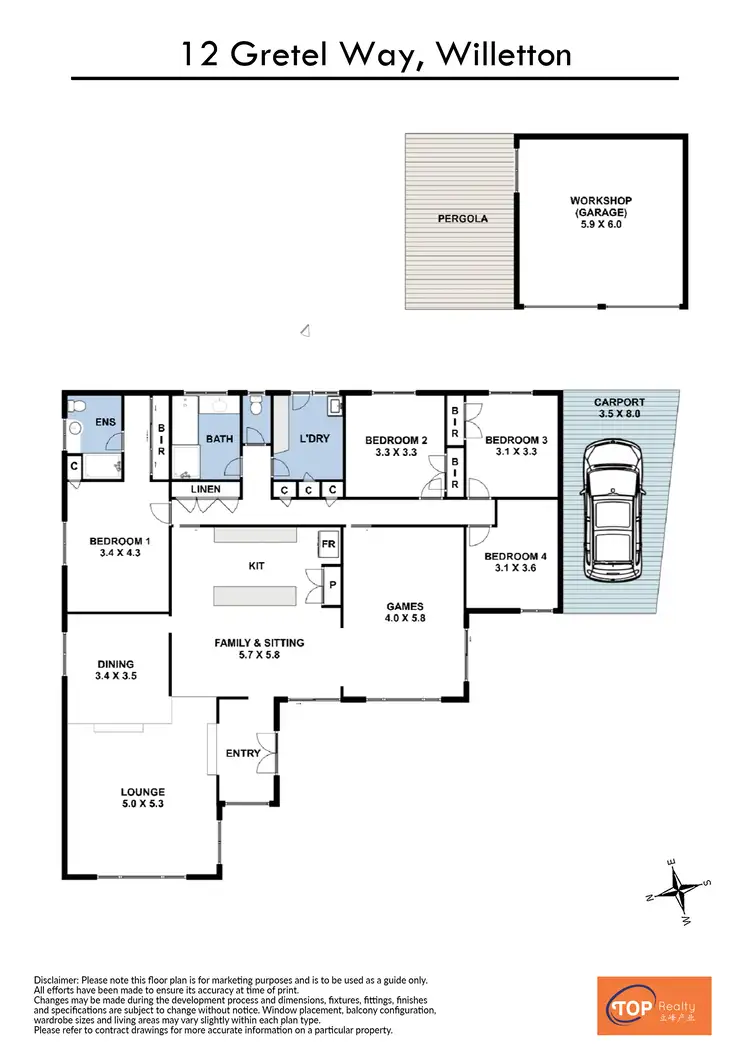 Floorplan of Homely house listing, 12 Gretel Way, Willetton WA 6155
