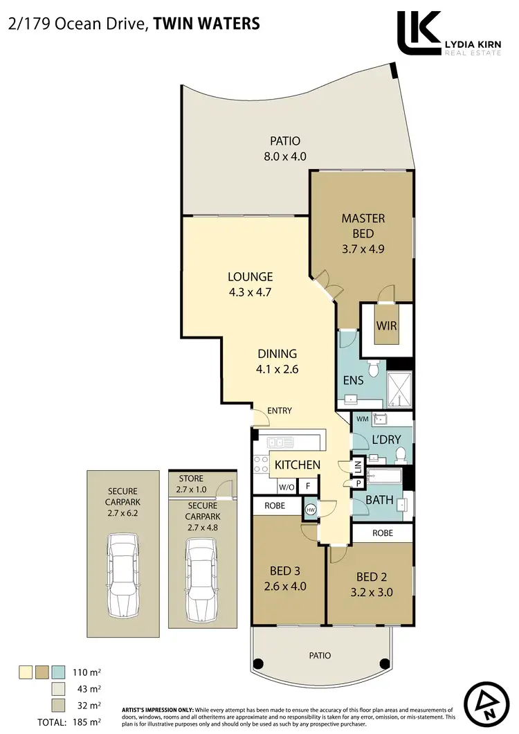 Floorplan of Homely apartment listing, Unit 2/179 Ocean Dr, Twin Waters QLD 4564