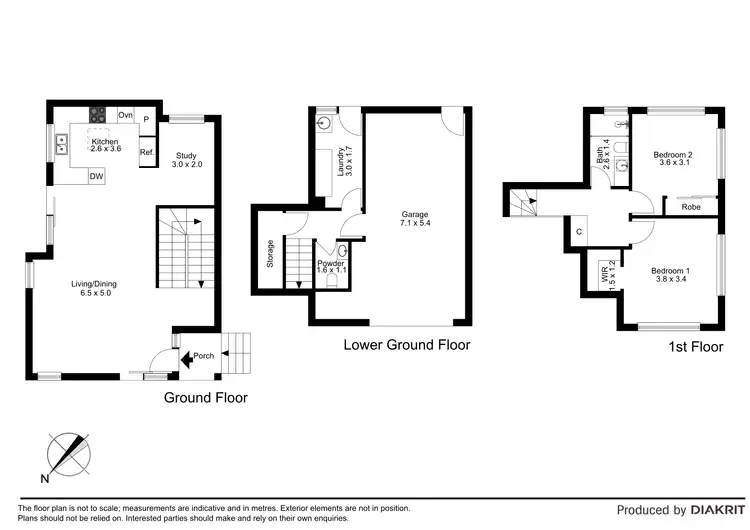 Floorplan of Homely townhouse listing, 2/110 Winifred St, Oak Park VIC 3046