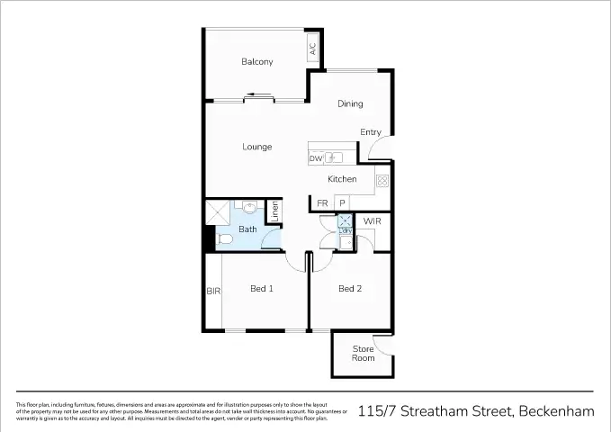 Floorplan of Homely unit listing, 115/7 Streatham Street, Beckenham WA 6107