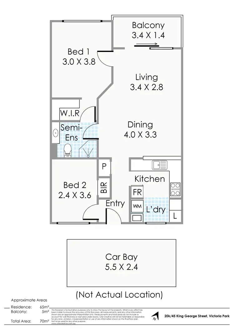 Floorplan of Homely apartment listing, 20K/45 King George Street, Victoria Park WA 6100