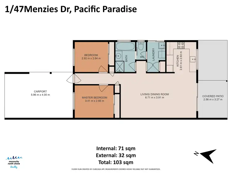 Floorplan of Homely house listing, Unit 1/47 Menzies Dr, Pacific Paradise QLD 4564