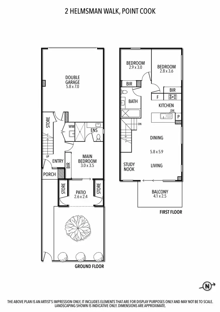 Floorplan of Homely townhouse listing, 2 Helmsman Walk, Point Cook VIC 3030