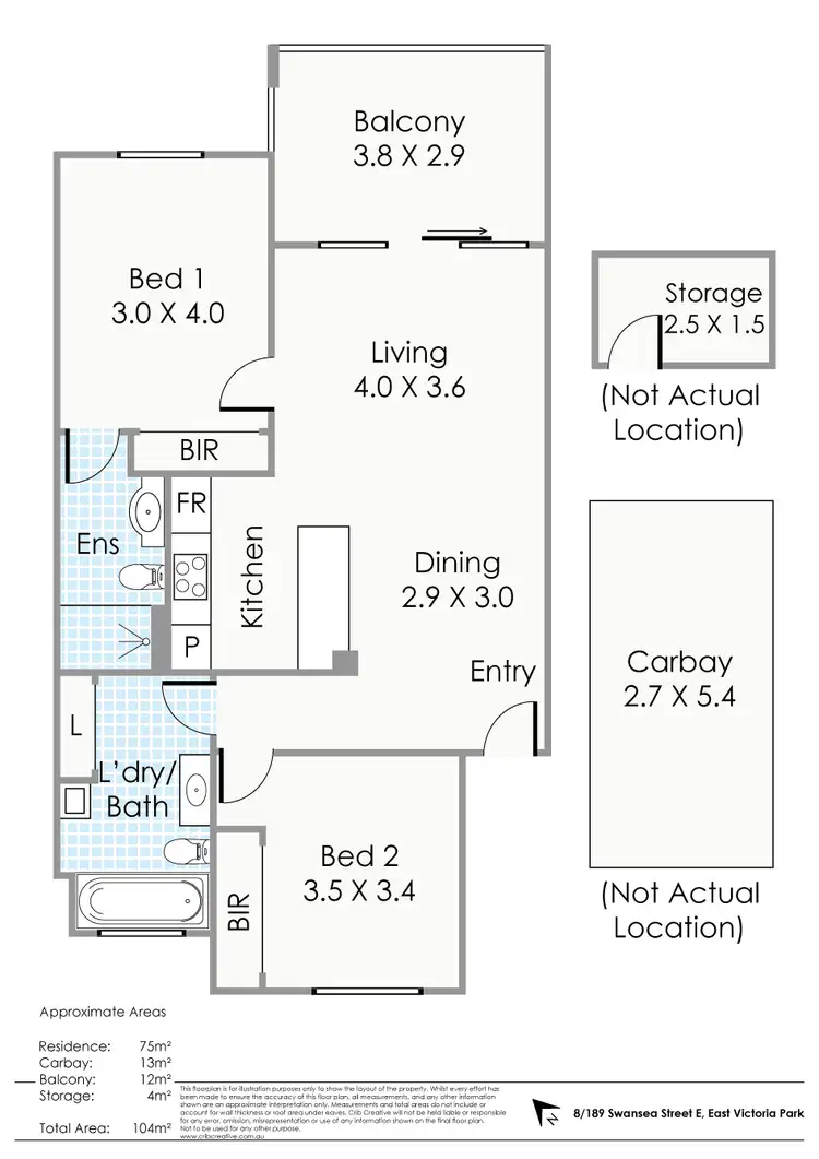 Floorplan of Homely apartment listing, 8/189 Swansea Street East, East Victoria Park WA 6101