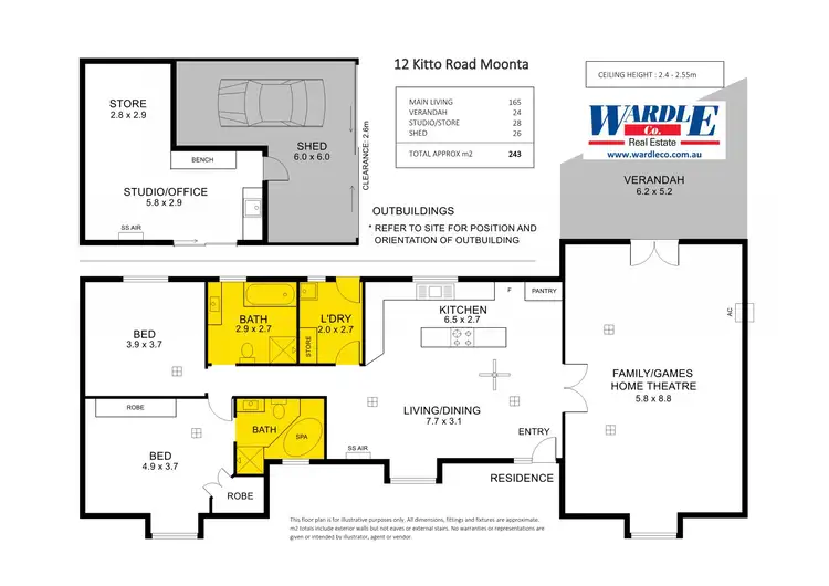 Floorplan of Homely house listing, 12 Kitto Rd, Moonta Bay SA 5558