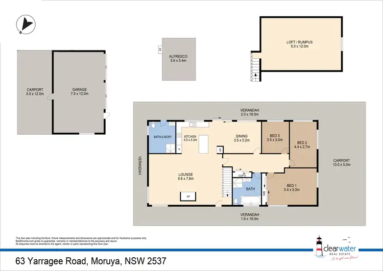 Floorplan of Homely rural property listing, 63 Yarragee Rd, Moruya NSW 2537