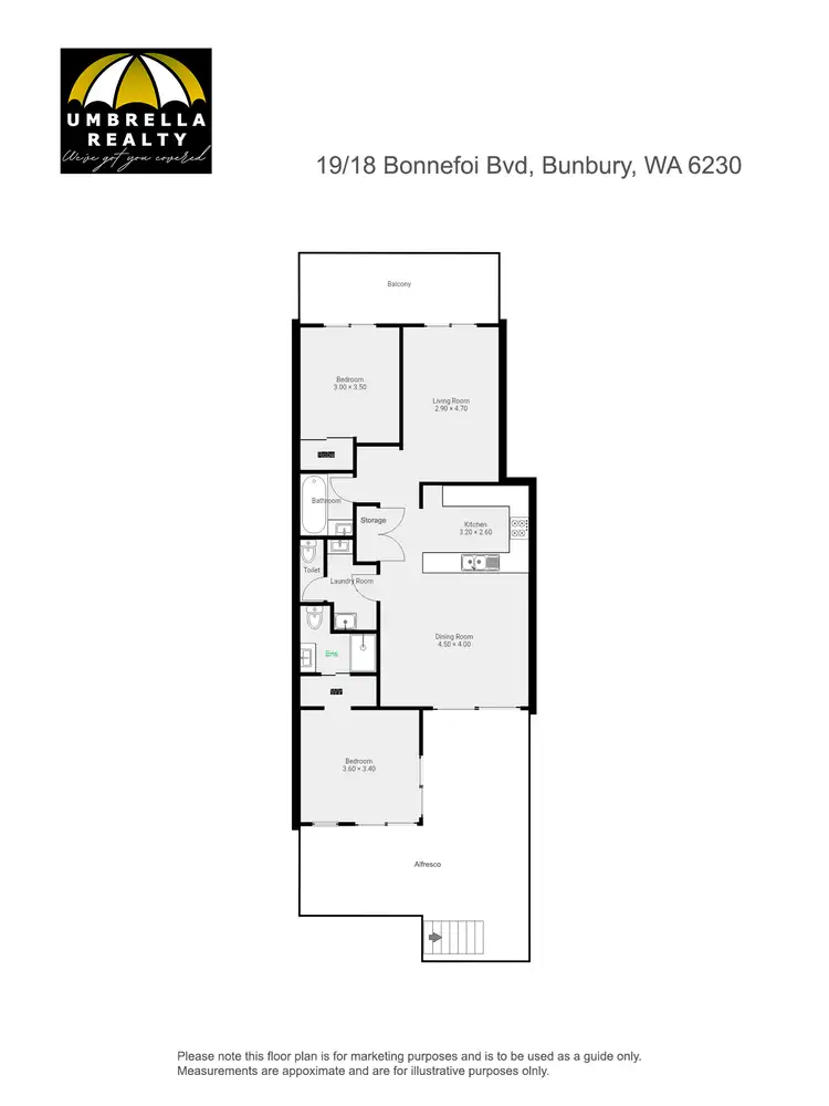 Floorplan of Homely unit listing, Unit 19/18-24 Bonnefoi Bvd, Bunbury WA 6230