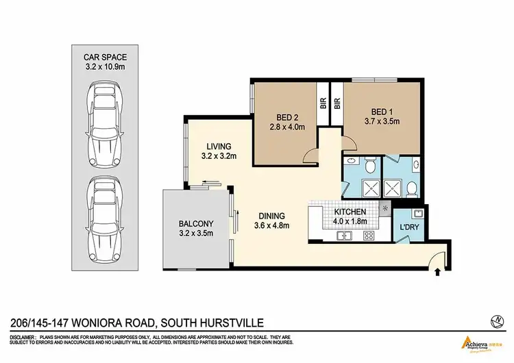 Floorplan of Homely apartment listing, Unit 206/145-147 Woniora Rd, South Hurstville NSW 2221