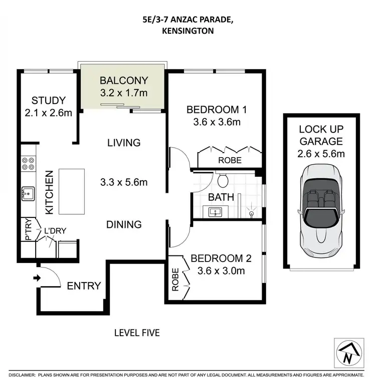 Floorplan of Homely apartment listing, 5E/3-7 Anzac Pde, Kensington NSW 2033