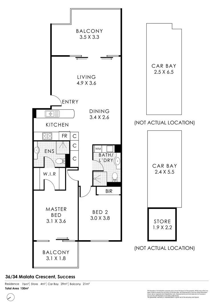 Floorplan of Homely apartment listing, Unit 36/34 Malata Crescent, Success WA 6164