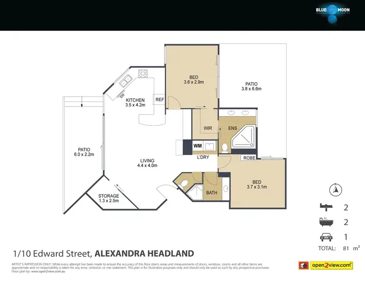 Floorplan of Homely apartment listing, Unit 1/10 Edward St, Alexandra Headland QLD 4572