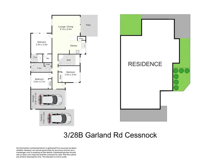 Floorplan of Homely unit listing, Unit 3/28 Garland Rd, Cessnock NSW 2325
