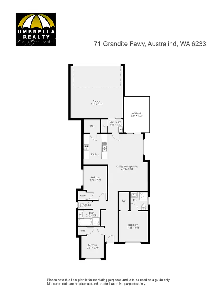Floorplan of Homely house listing, 71 Grandite Fawy, Australind WA 6233