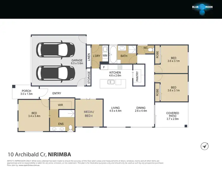 Floorplan of Homely house listing, 10 Archibald Cres, Nirimba QLD 4551