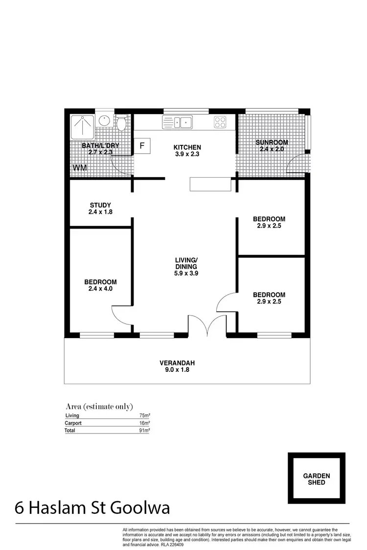 Floorplan of Homely house listing, 6 Haslam St, Goolwa SA 5214