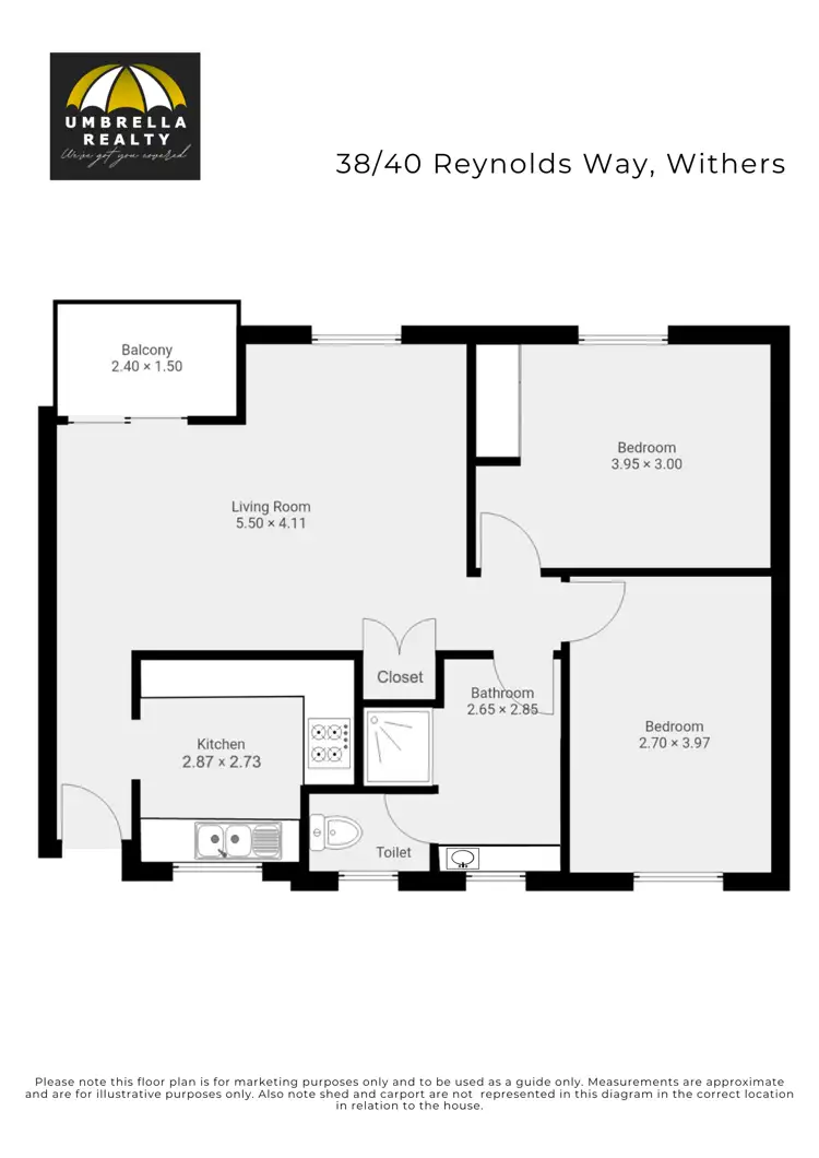 Floorplan of Homely unit listing, Unit 38/40 Reynolds Way, Withers WA 6230
