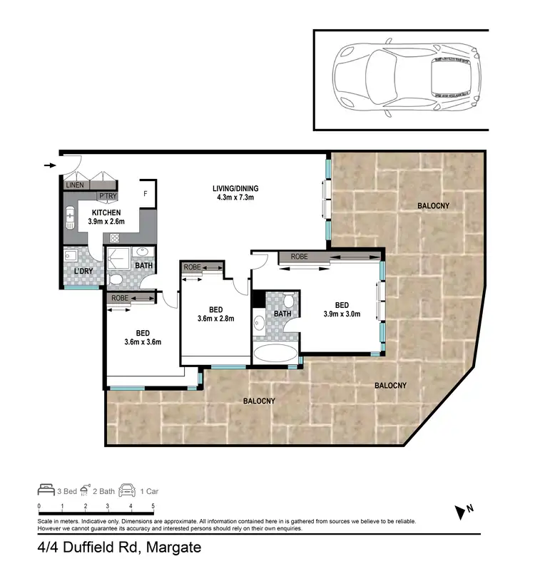 Floorplan of Homely unit listing, 4/4-6 Duffield Road, Margate QLD 4019
