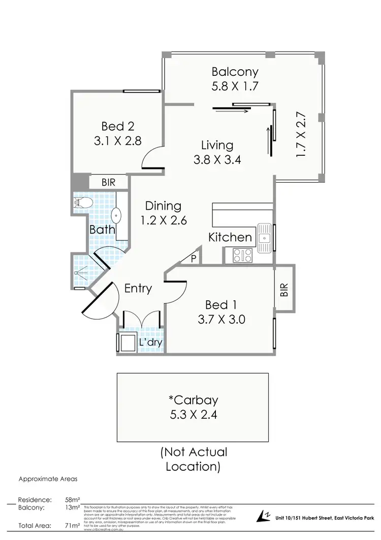 Floorplan of Homely apartment listing, 10/151 Hubert Street, East Victoria Park WA 6101