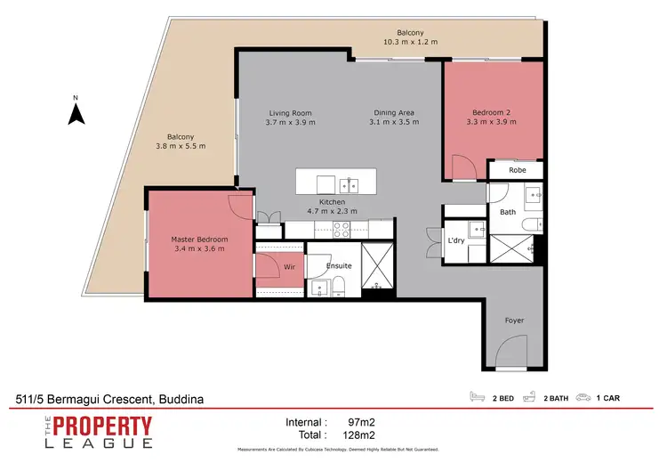 Floorplan of Homely apartment listing, Unit 511/5 Bermagui Cres, Buddina QLD 4575