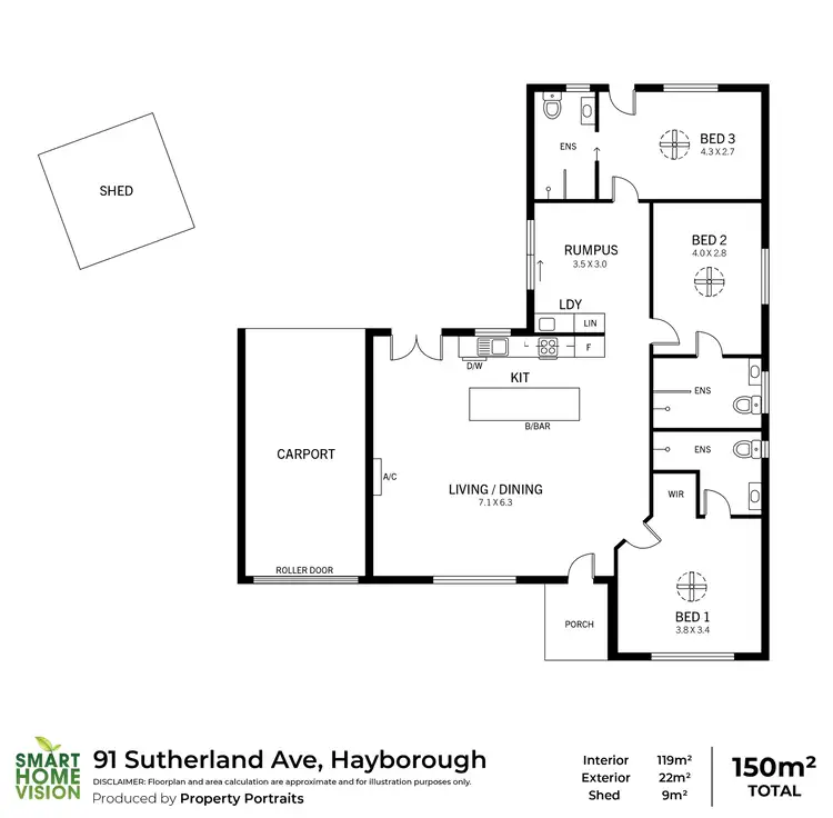 Floorplan of Homely house listing, 91 Sutherland Ave, Hayborough SA 5211