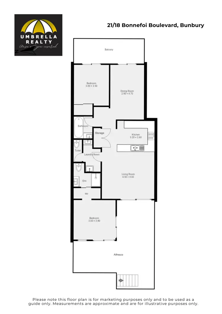 Floorplan of Homely unit listing, Unit 21/18-24 Bonnefoi Bvd, Bunbury WA 6230
