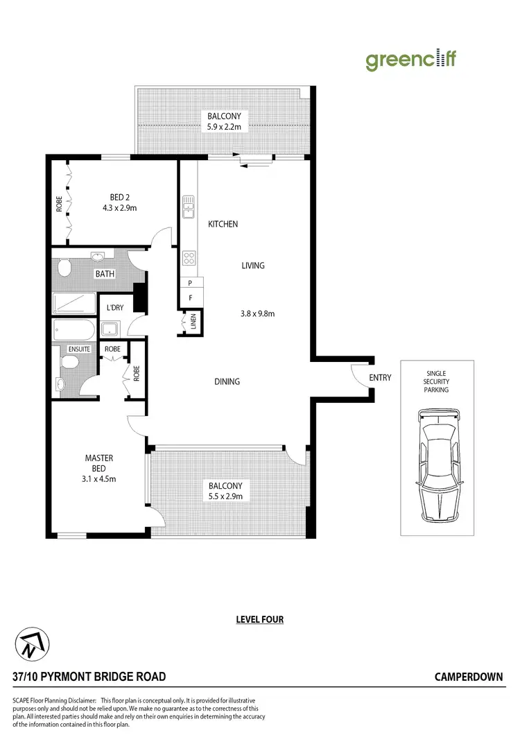 Floorplan of Homely apartment listing, 37/10 Pyrmont Bridge Rd, Camperdown NSW 2050