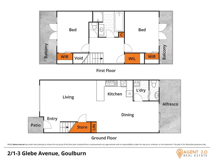Floorplan of Homely townhouse listing, Unit 2/1-3 Glebe Ave, Goulburn NSW 2580