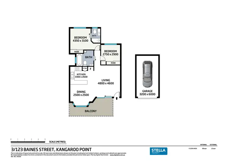 Floorplan of Homely unit listing, 3/123 Baines Street, Kangaroo Point QLD 4169