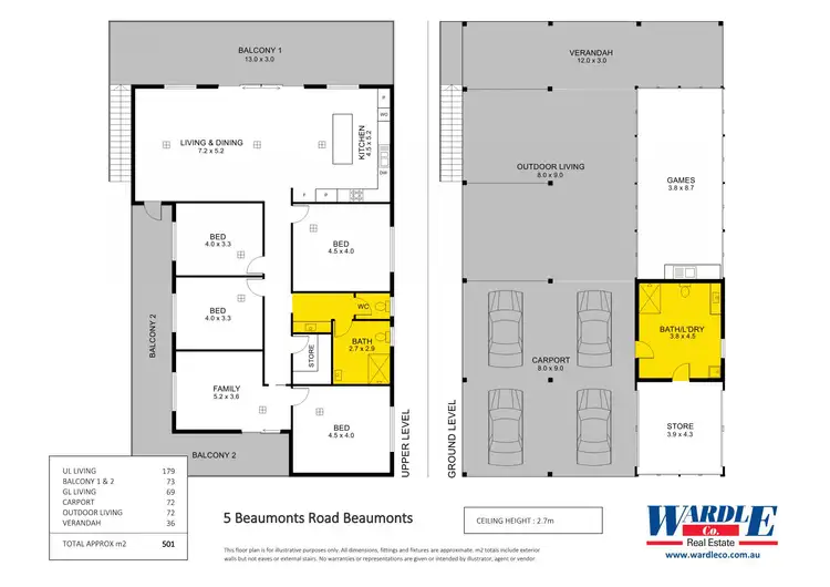 Floorplan of Homely house listing, 5 Beaumonts Rd, Beaumonts SA 5320