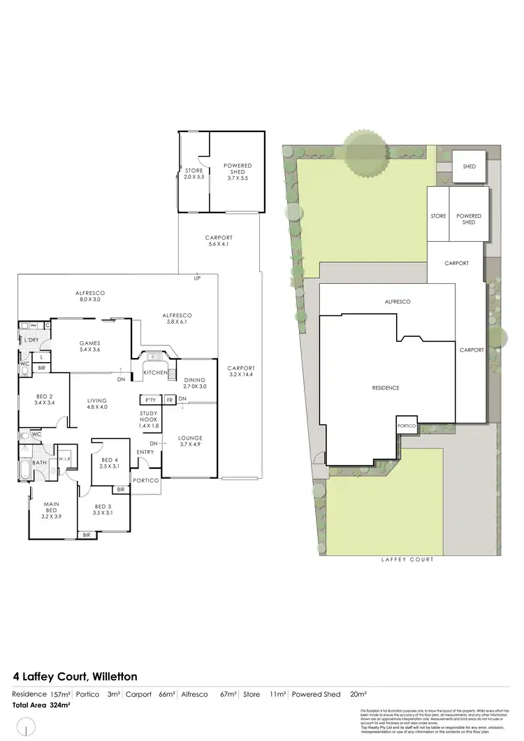 Floorplan of Homely house listing, 4 Laffey Court, Willetton WA 6155