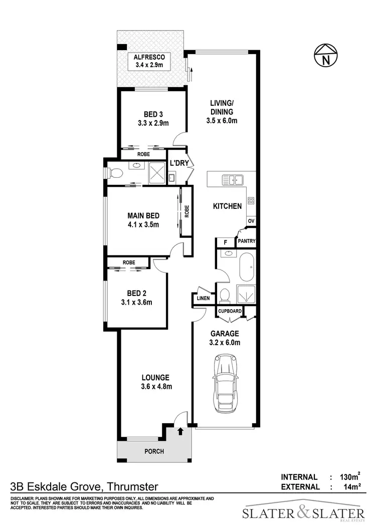 Floorplan of Homely semi-detached listing, 3B Eskdale Grove, Thrumster NSW 2444