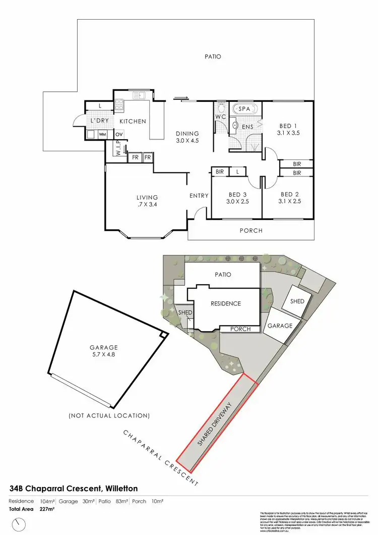 Floorplan of Homely house listing, 34B Chaparral Cres, Willetton WA 6155