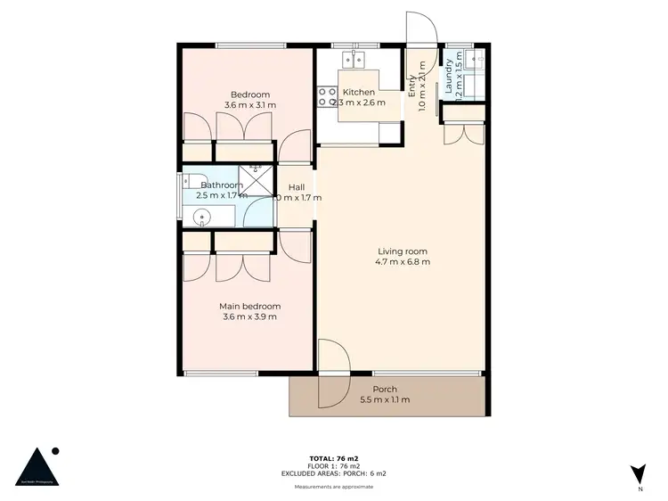 Floorplan of Homely unit listing, Unit 1/12 Barclay St, Eden NSW 2551