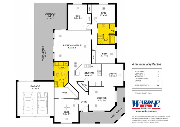 Floorplan of Homely house listing, 4 Jackson Way, Kadina SA 5554