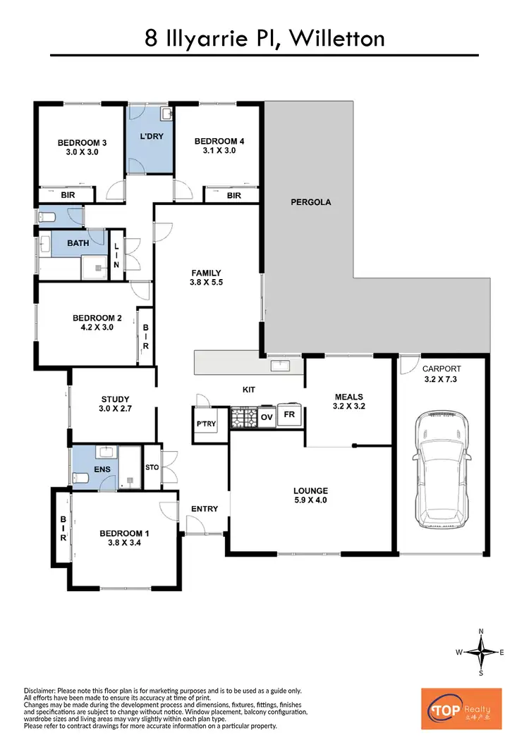 Floorplan of Homely house listing, 8 Illyarrie Place, Willetton WA 6155
