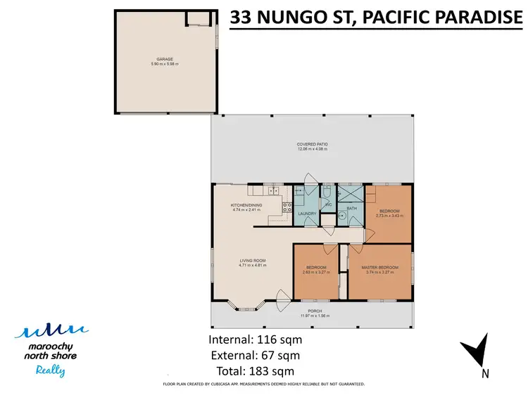 Floorplan of Homely house listing, 33 Nungo St, Pacific Paradise QLD 4564