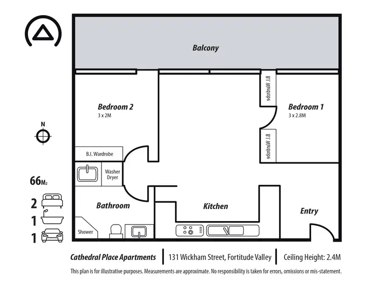 Floorplan of Homely apartment listing, C63/131 Wickham Street, Fortitude Valley QLD 4006