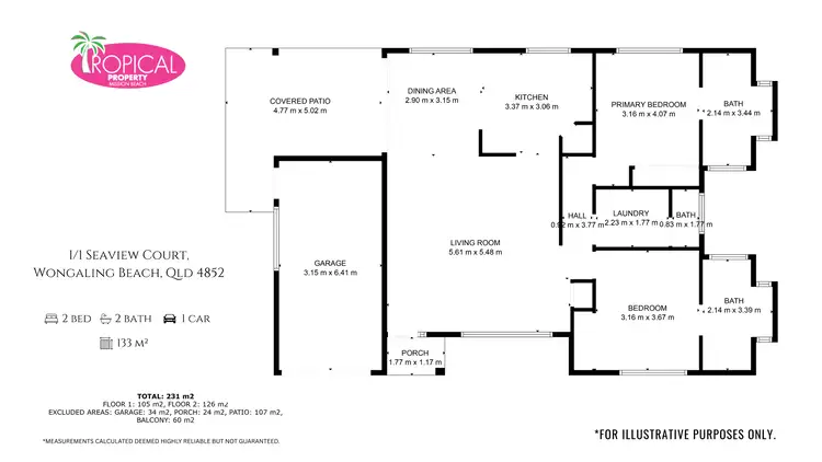 Floorplan of Homely house listing, 1/1 Seaview Court, Wongaling Beach QLD 4852