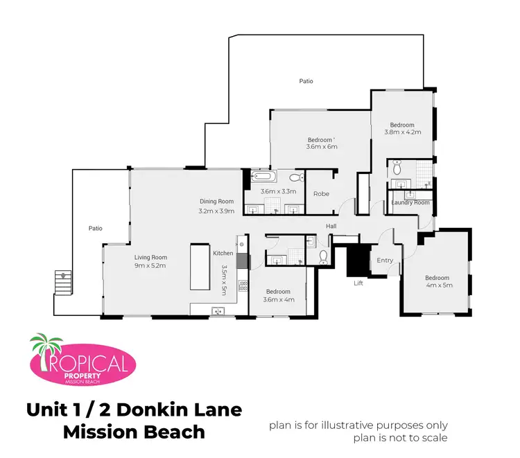 Floorplan of Homely unit listing, 2 Donkin Lane, Mission Beach QLD 4852