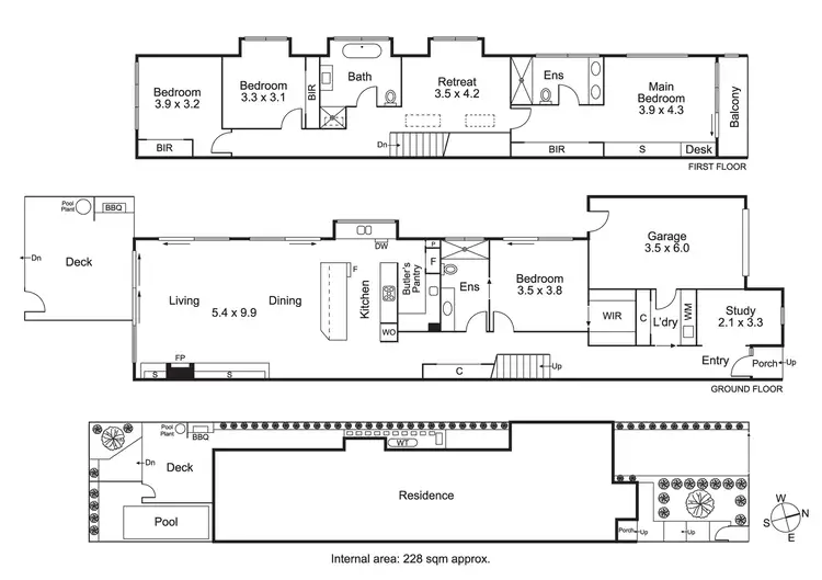 Floorplan of Homely townhouse listing, 102A David Street, Hampton VIC 3188