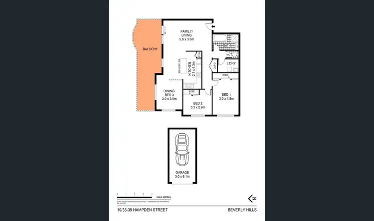 Floorplan of Homely unit listing, 19/35 Hampden Street, Beverly Hills NSW 2209
