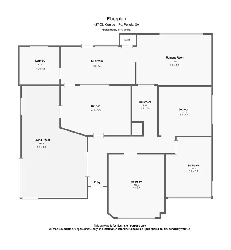 Floorplan of Homely house listing, 437 Old Comaum Rd, Penola SA 5277