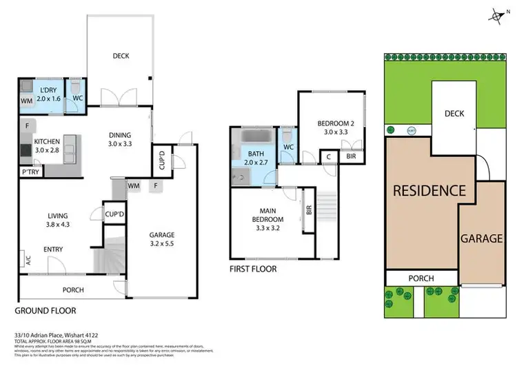Floorplan of Homely townhouse listing, 33/10 Adrian Place, Wishart QLD 4122