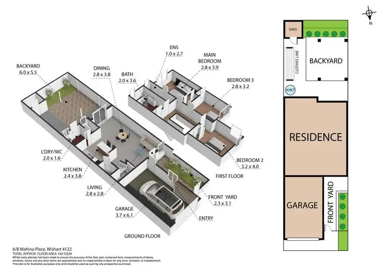 Floorplan of Homely townhouse listing, 6/8 Mahina Place, Wishart QLD 4122