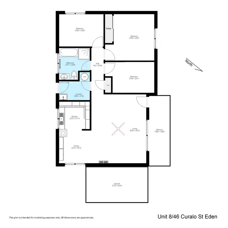 Floorplan of Homely unit listing, Unit 8/46 Curalo Street, Eden NSW 2551