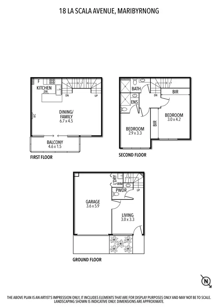 Floorplan of Homely townhouse listing, 18 La Scala Avenue, Maribyrnong VIC 3032