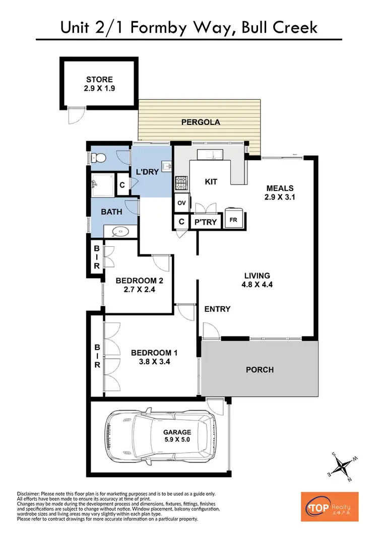 Floorplan of Homely villa listing, Unit 2/1 Formby Way, Bull Creek WA 6149