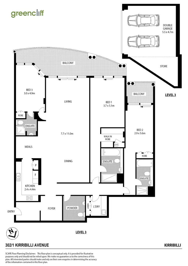 Floorplan of Homely apartment listing, 302/1 Kirribilli Ave, Kirribilli NSW 2061