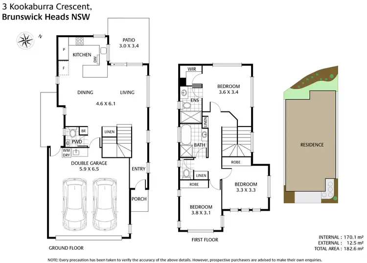 Floorplan of Homely house listing, 3 Kookaburra Crescent, Brunswick Heads NSW 2483