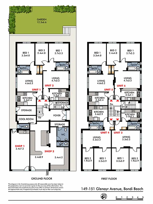Floorplan of Homely block of units listing, 149-151 Glenayr Ave, Bondi Beach NSW 2026